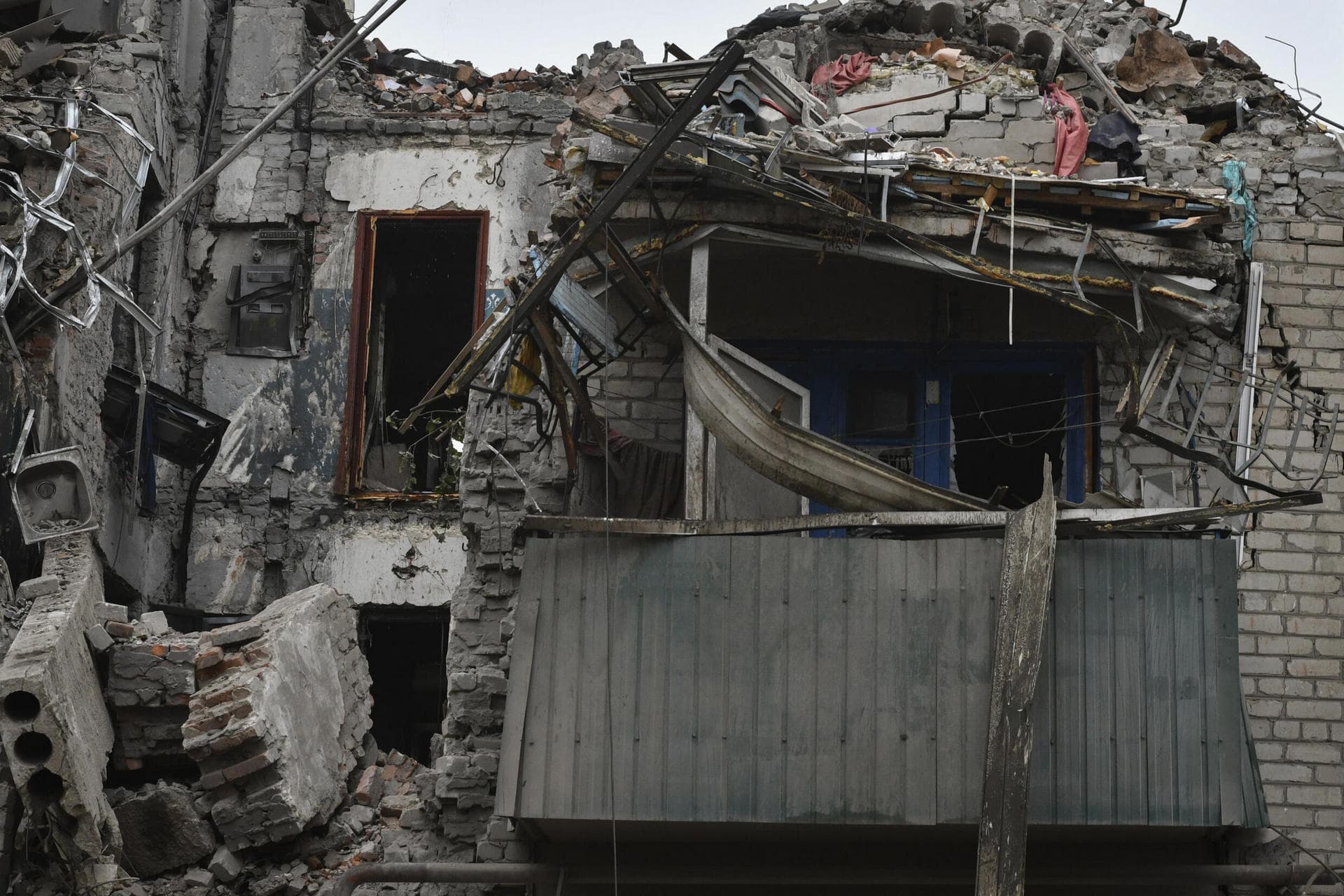 Damages in a home, at the scene in the after math of a Russian air strike in Chasiv Yar