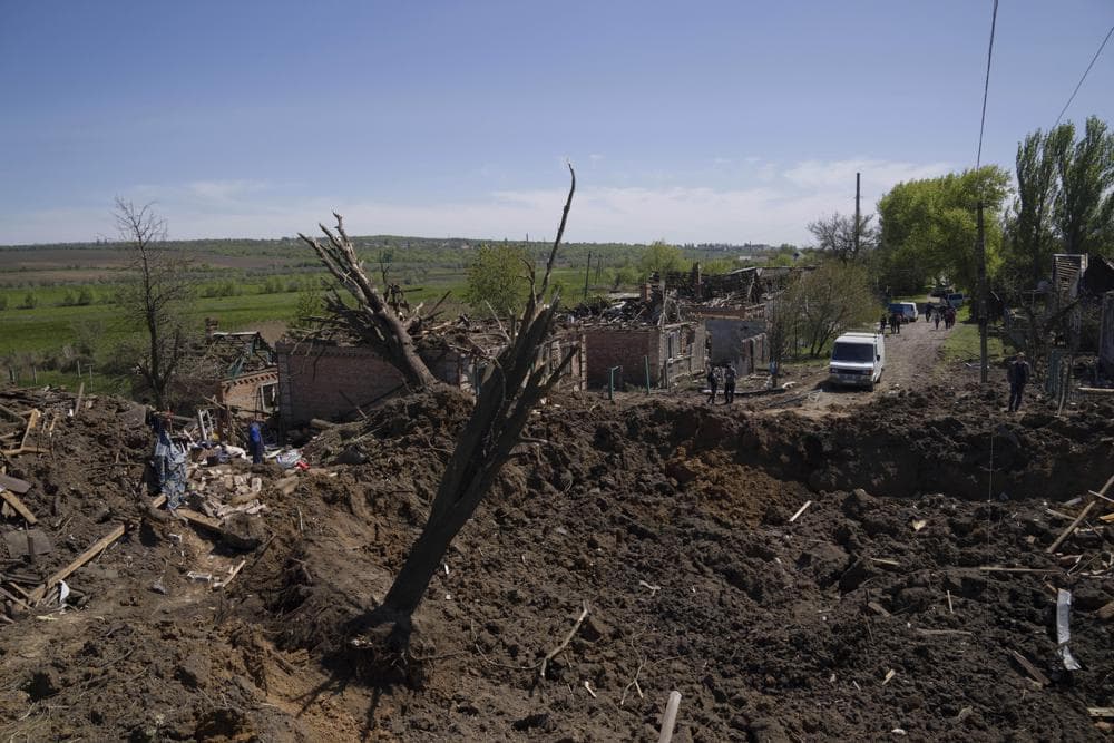 destroyed residential area after Russian airstrike in Bakhmut