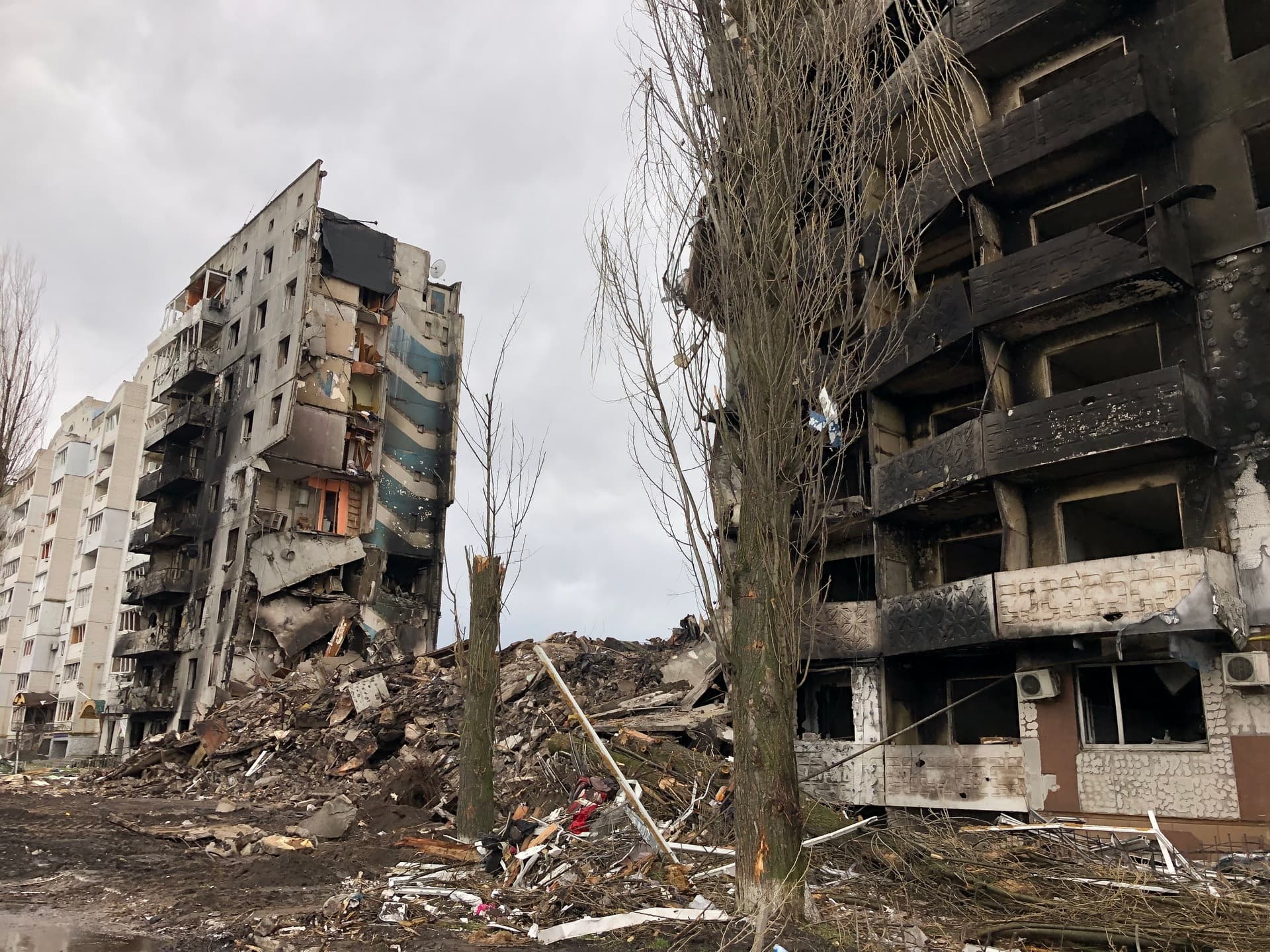 building  in Borodyanka destroyed during russian occupation