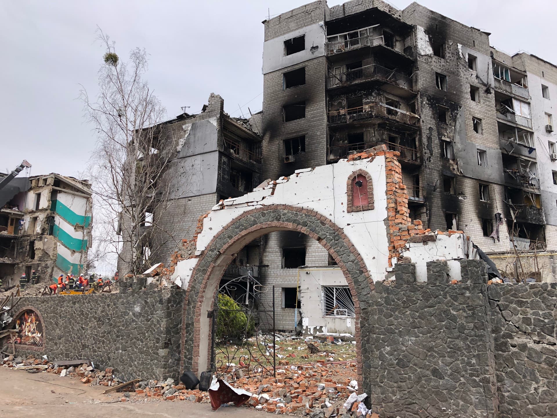 building  in Borodyanka destroyed during russian occupation
