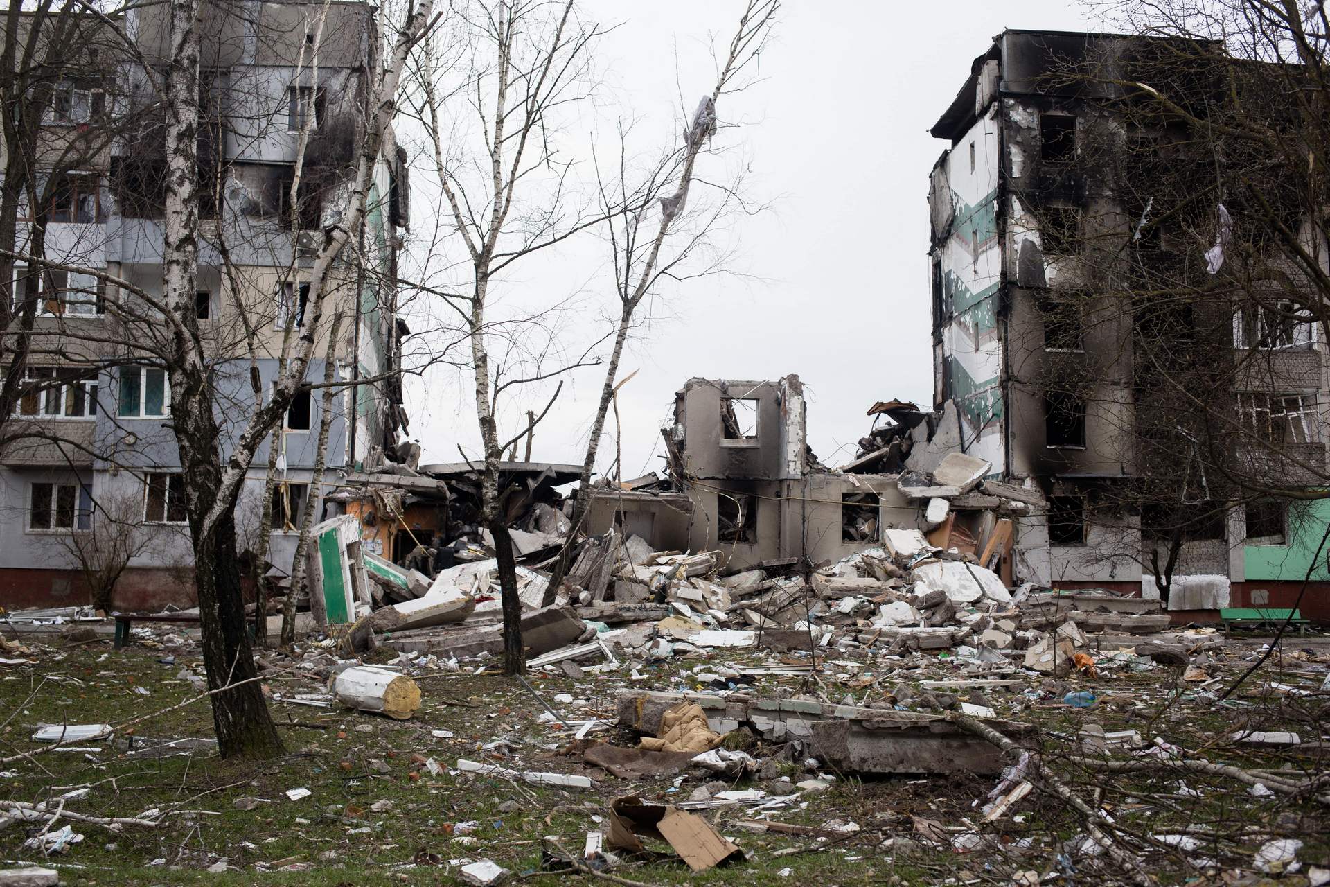 Borodyanka looks like after the retreat of Russian troops