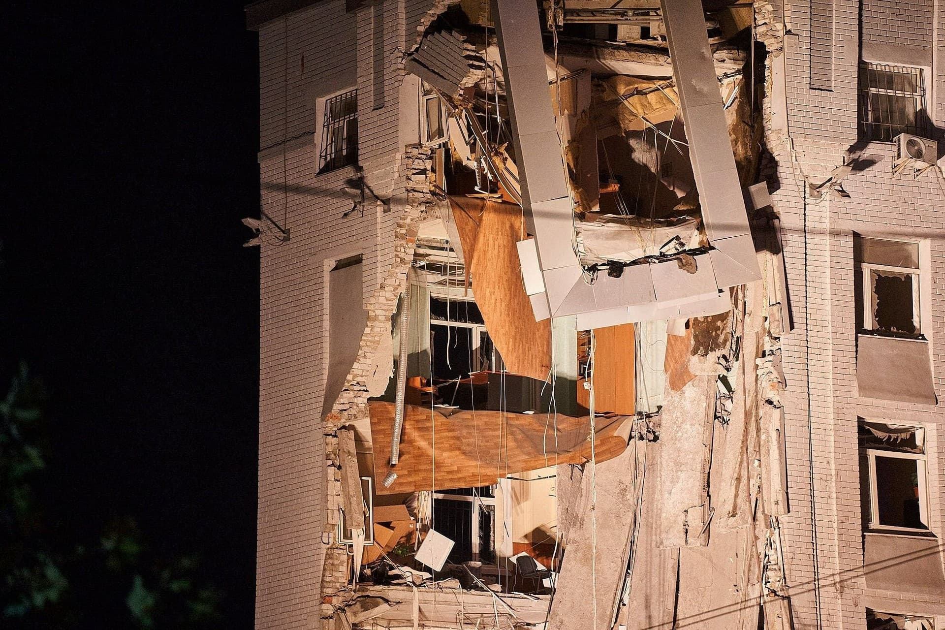 A residential building was partially destroyed after a missile strike in Dnipro