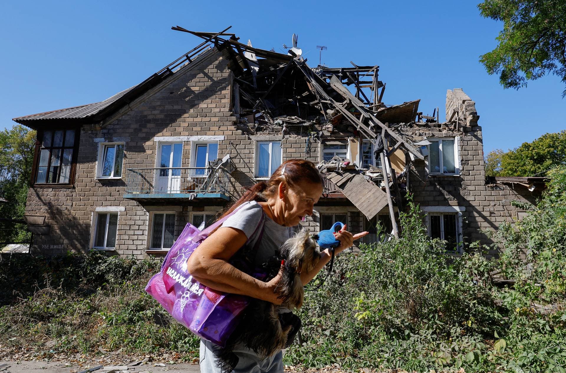 Aftermath of recent shelling in Donetsk