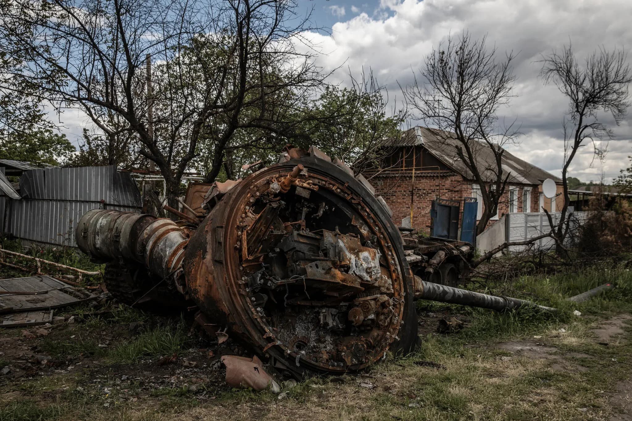 Ukrainian servicemen stop to rest during fighting in Kharkiv