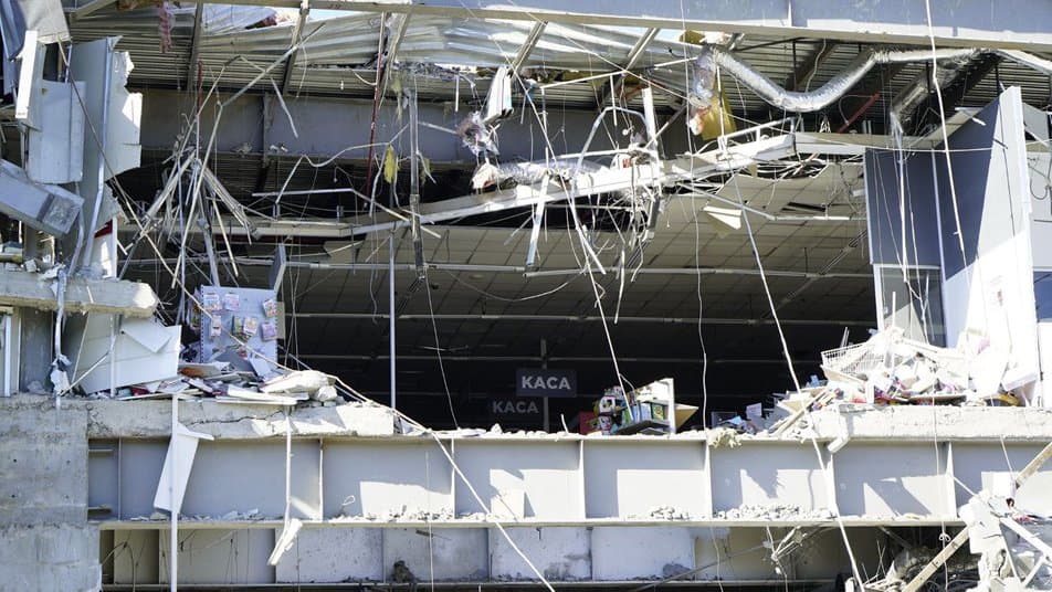 Vostorg grocery store was destroyed by a Russian missile strike in Kharkiv