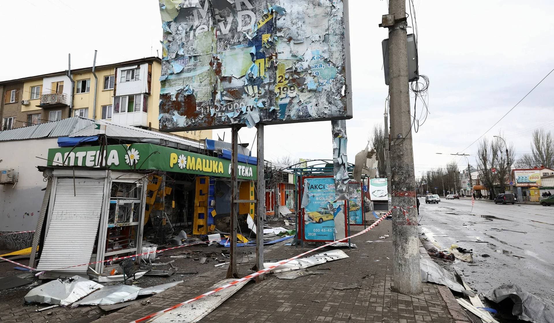 A bus station damaged after a shelling in Kherson