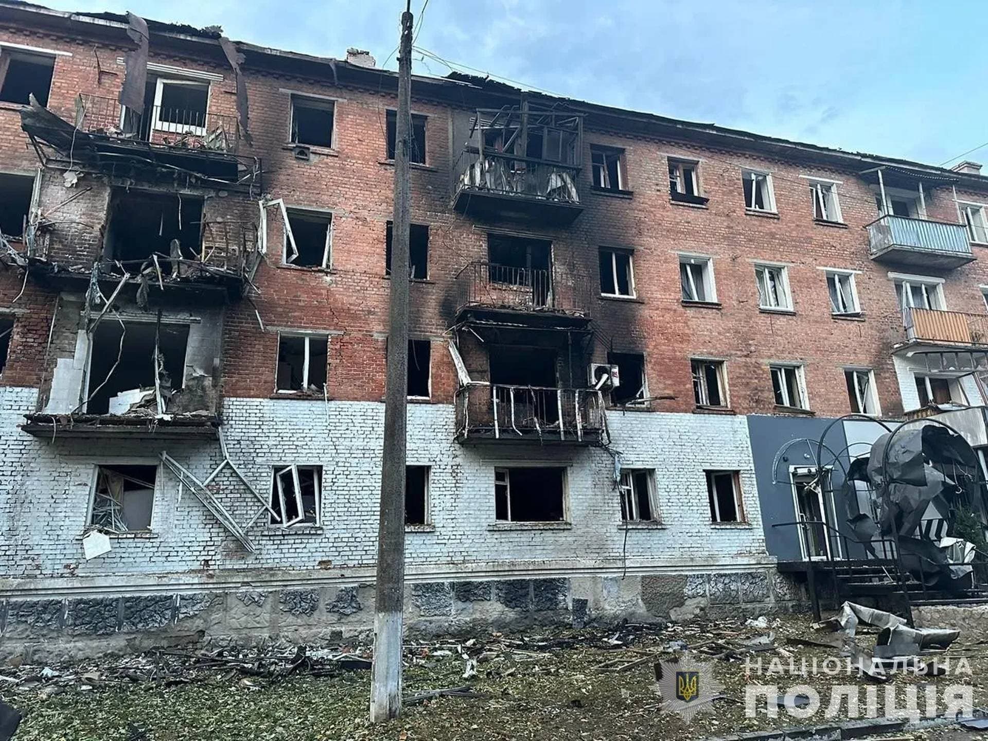 Destruction in Konotop as a result of the Russian drones attack