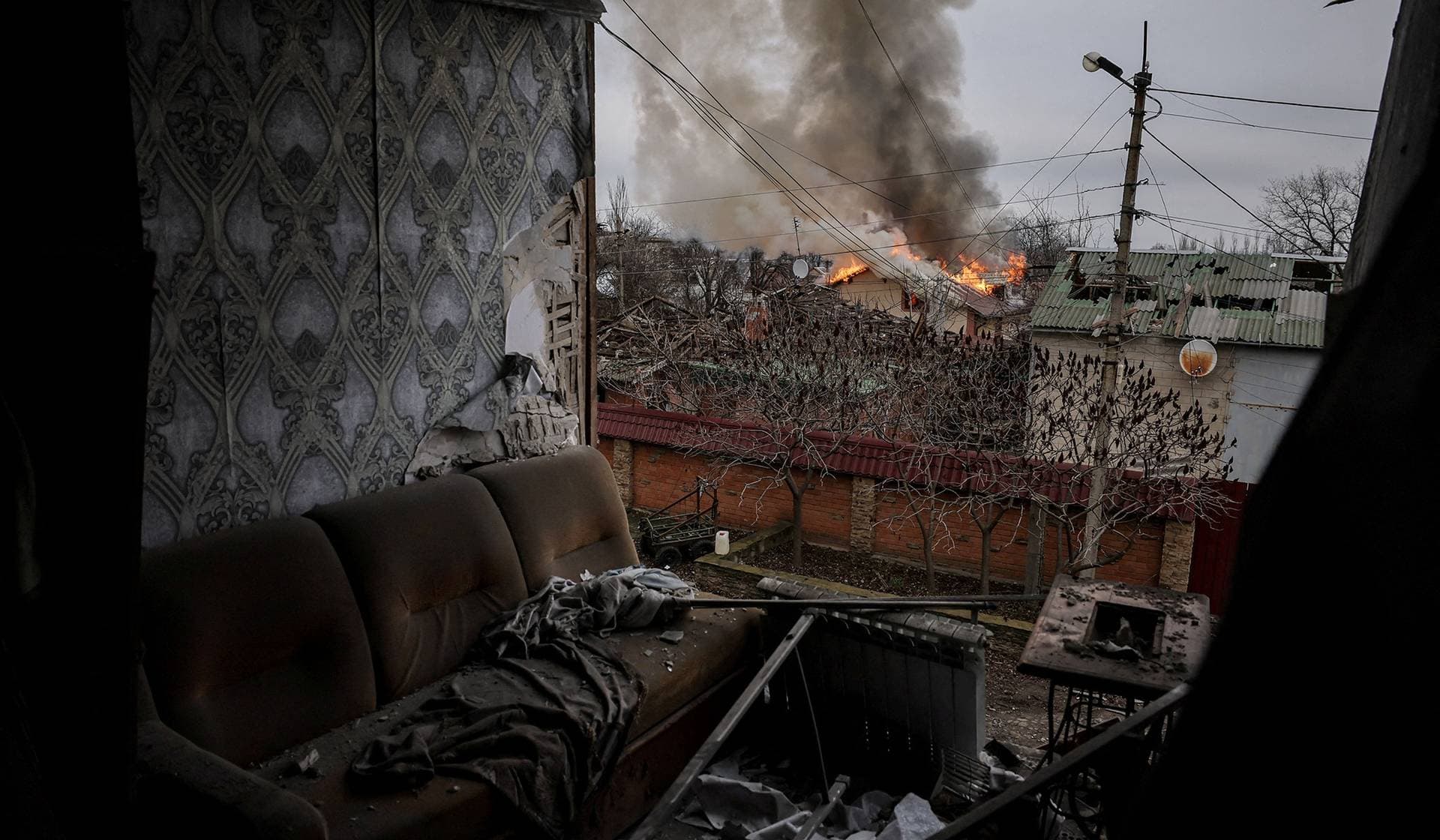 The frontline town of Kostiantynivka damaged by Russian military strike