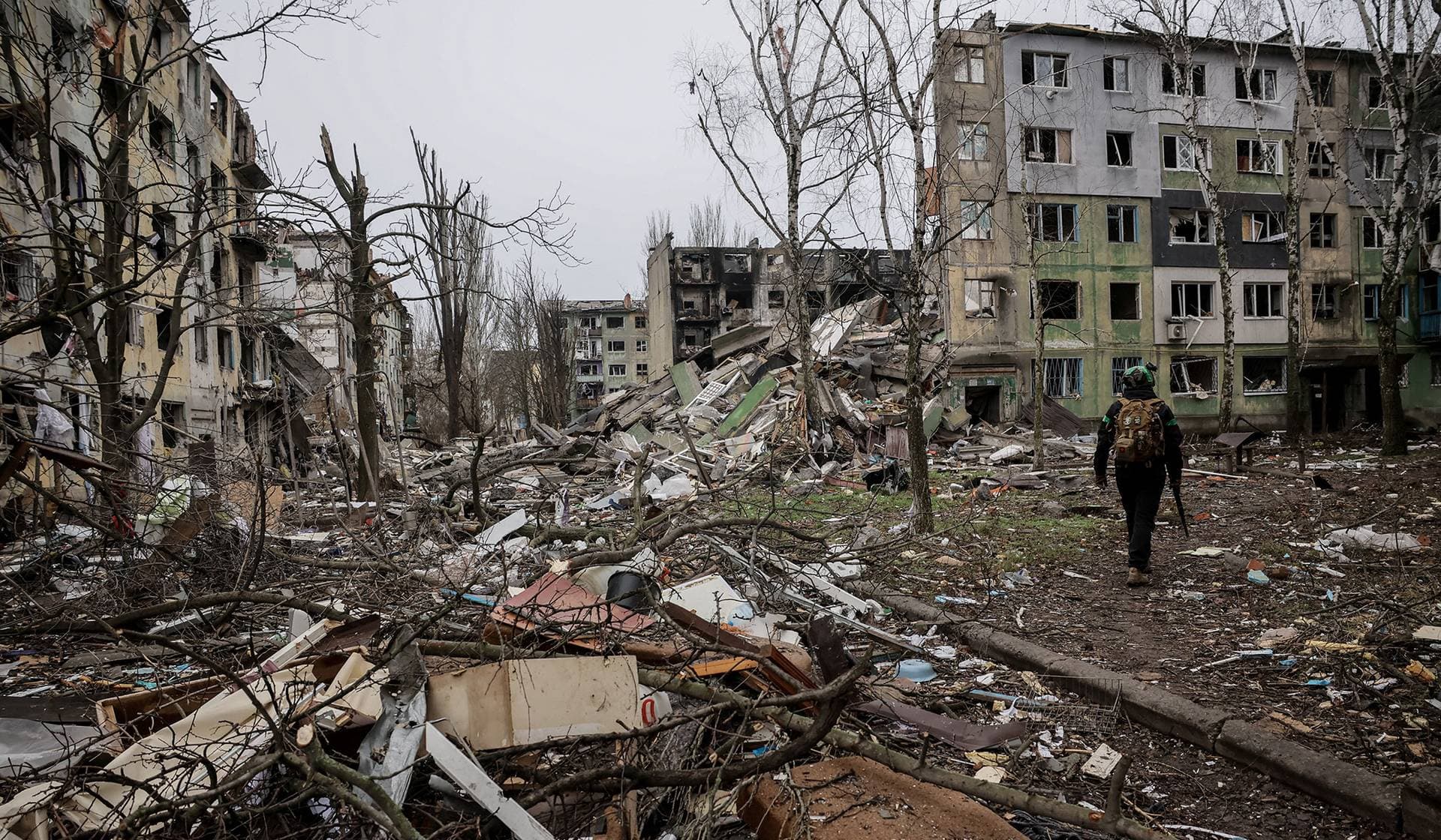 The frontline town of Kostiantynivka damaged by Russian military strike