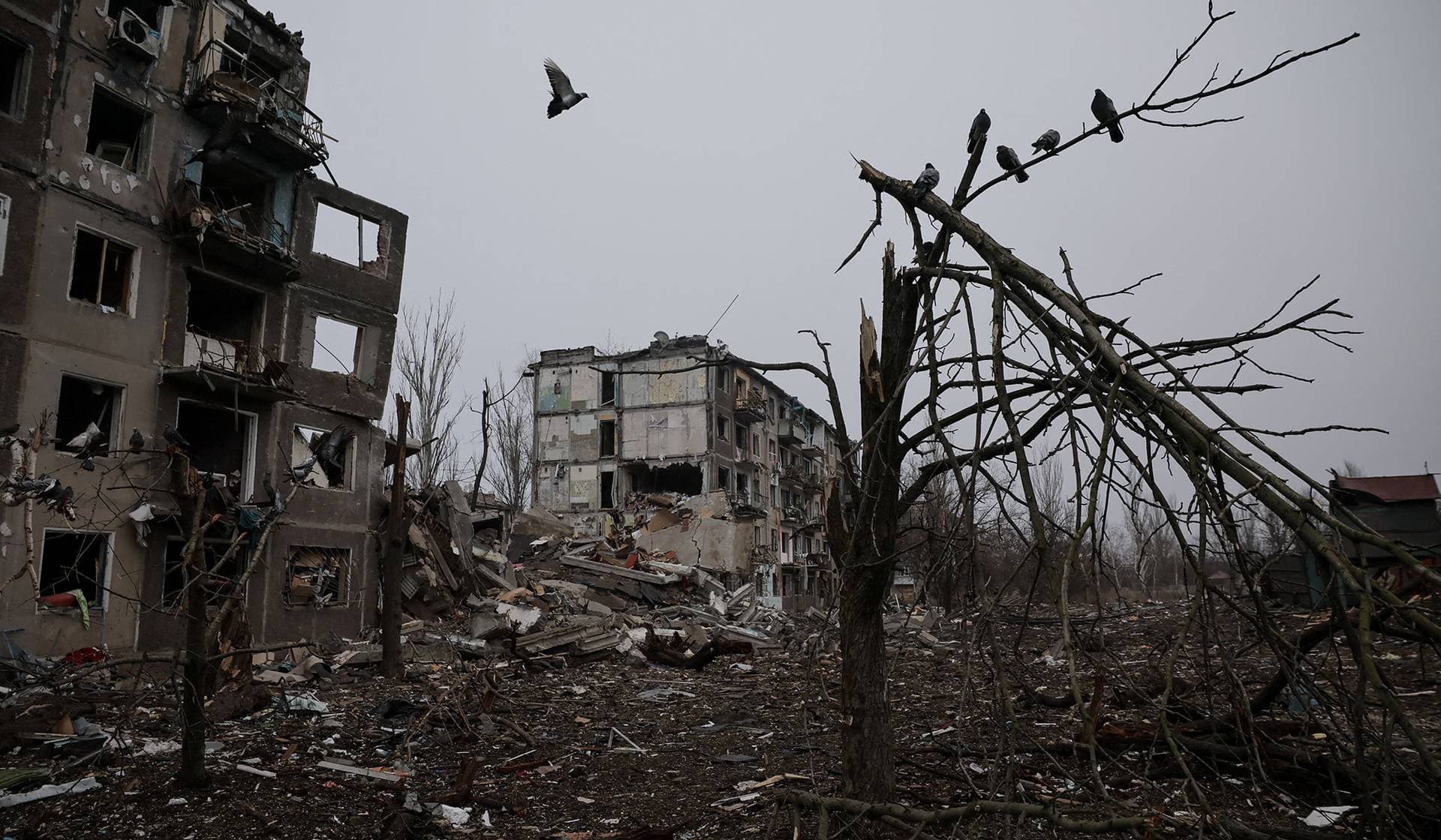 The frontline town of Kostiantynivka damaged by Russian military strike