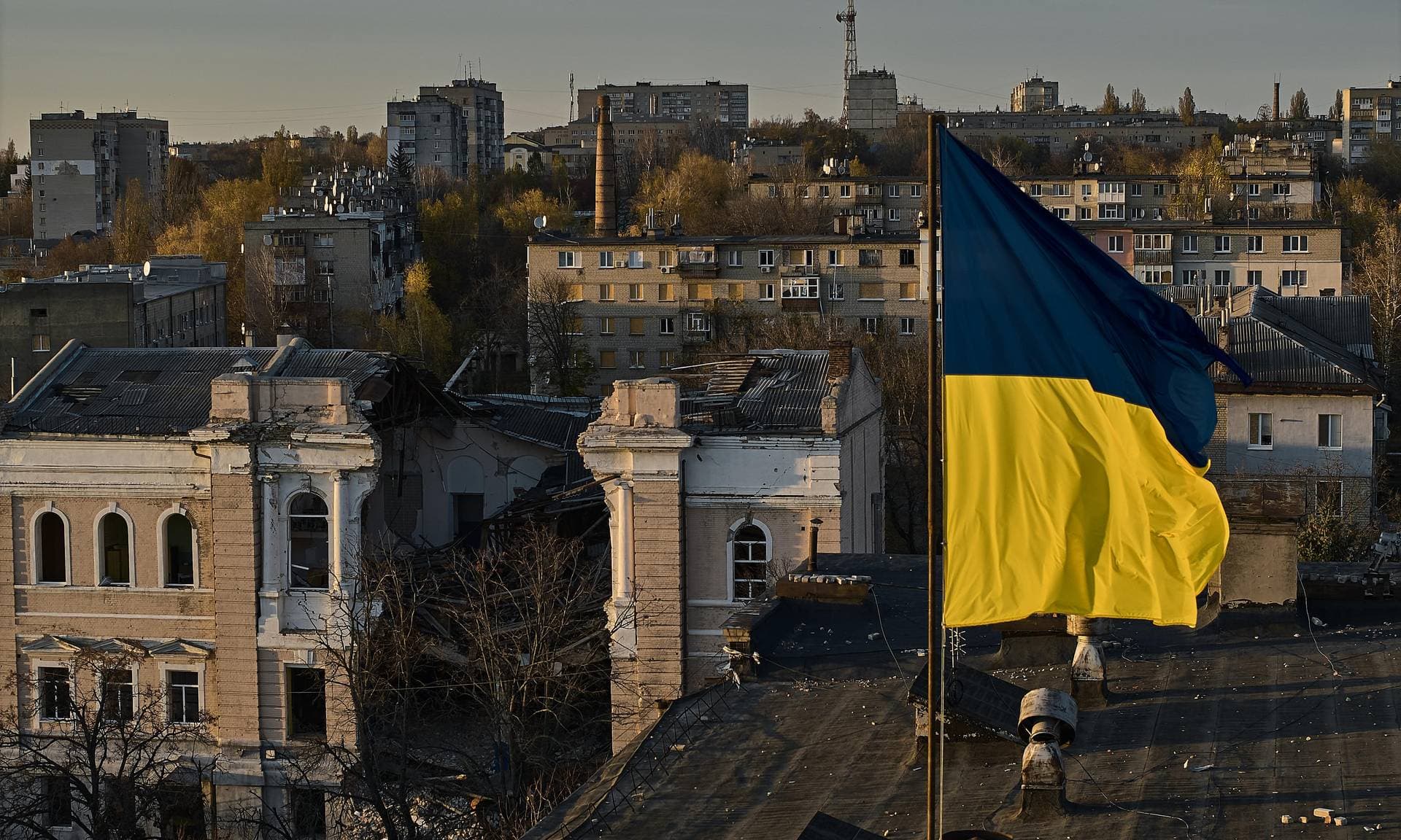 A bird's-eye view of the city of Kupiansk