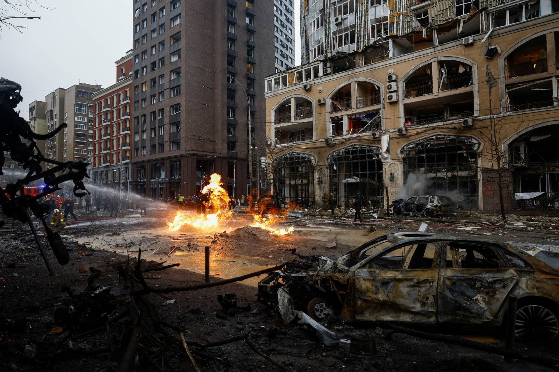 Consequences of the missile strike on Kyiv