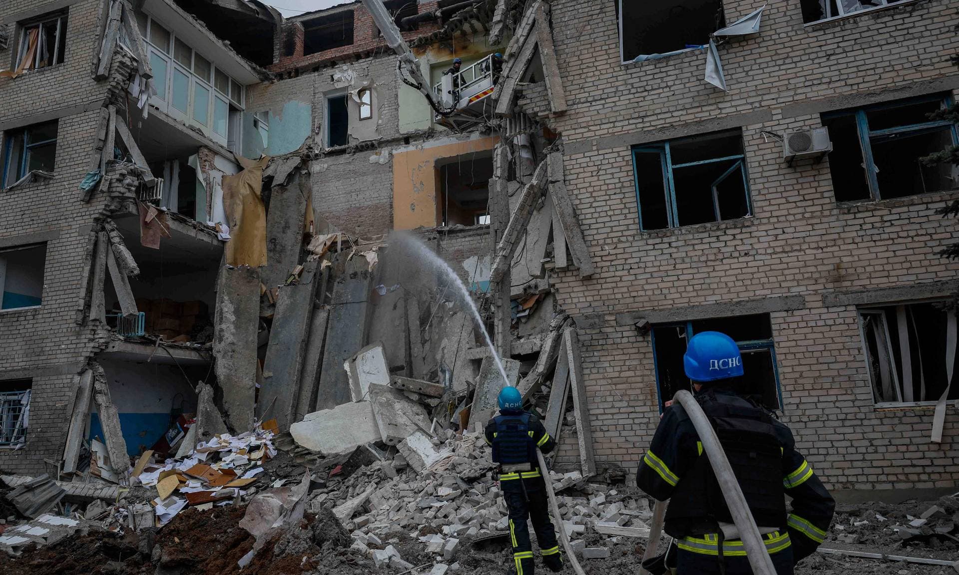 The aftermath of a Russian missile strike in Selydove